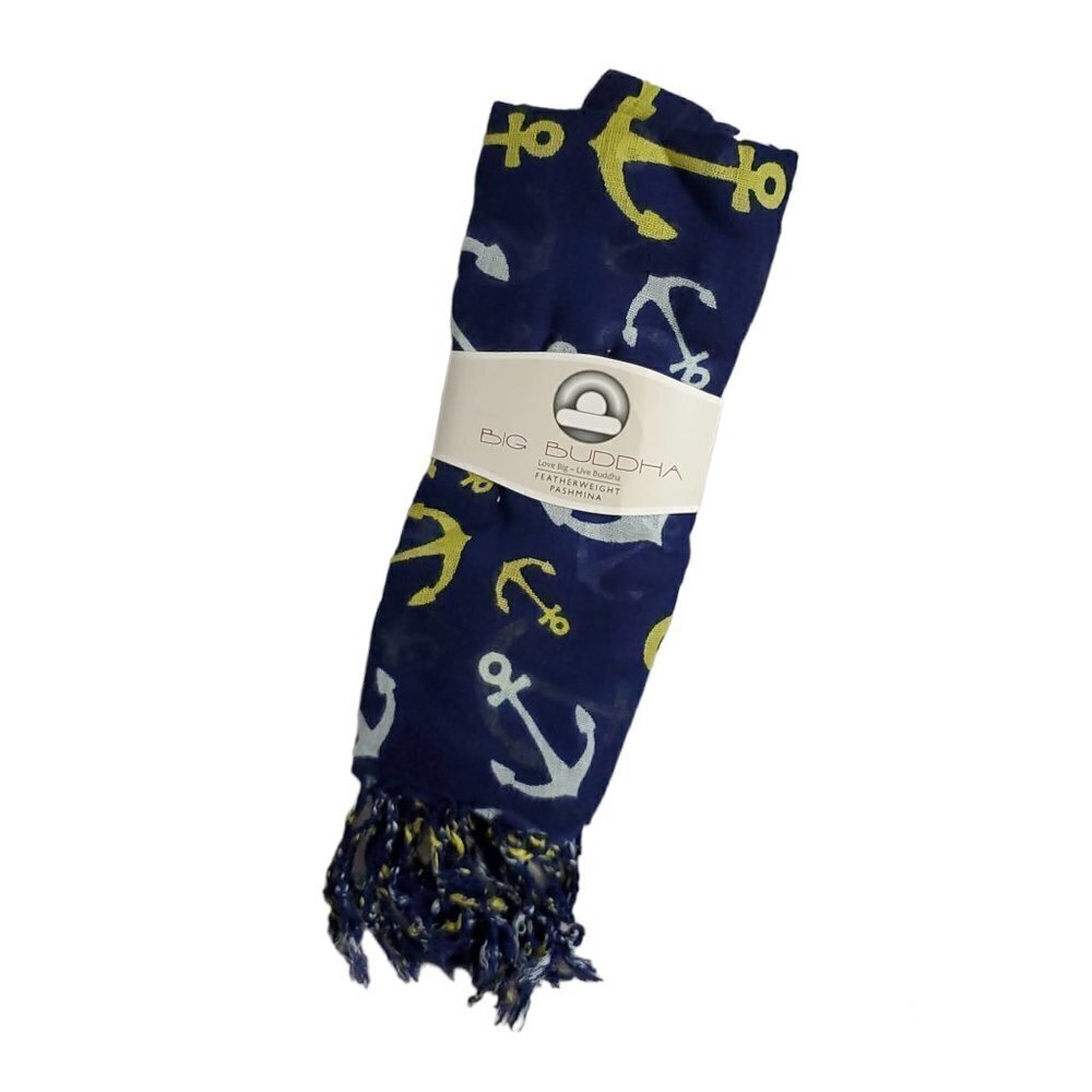 🚨447 Big Buddha Navy Blue Nautical Scarf